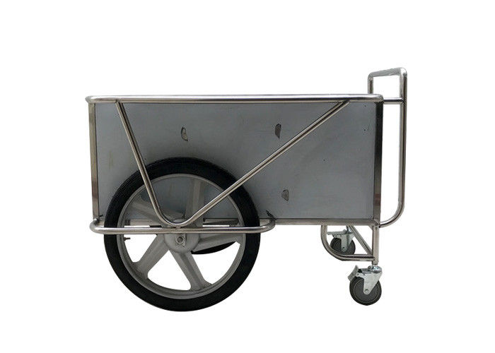 İki Büyük Tekerlekler Paslanmaz Çelik Tıbbi İlaçlar Arabası / İki Küçük tekerler